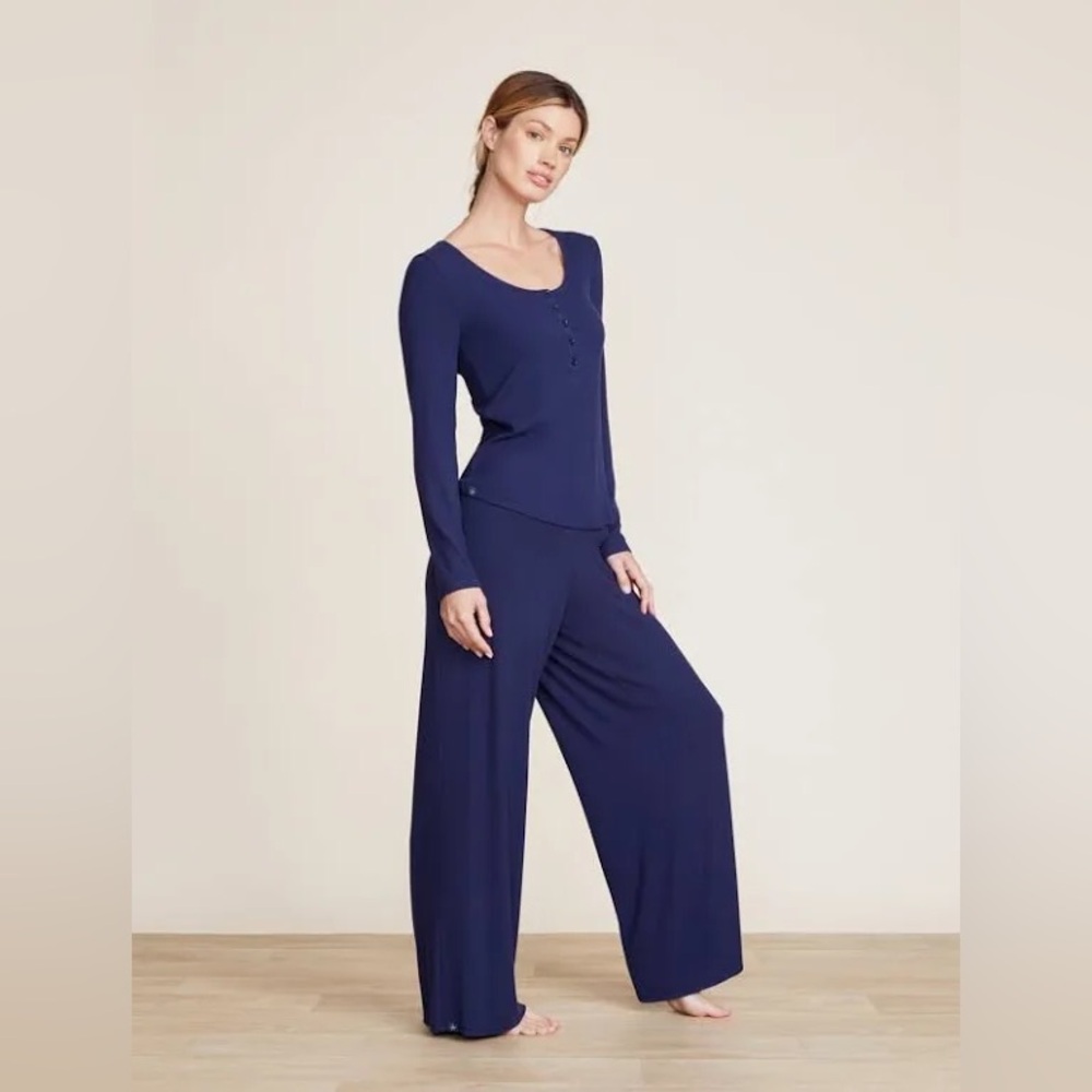 Barefoot Dreams Blue Wide Leg Jumpsuit with Sophisticated Style